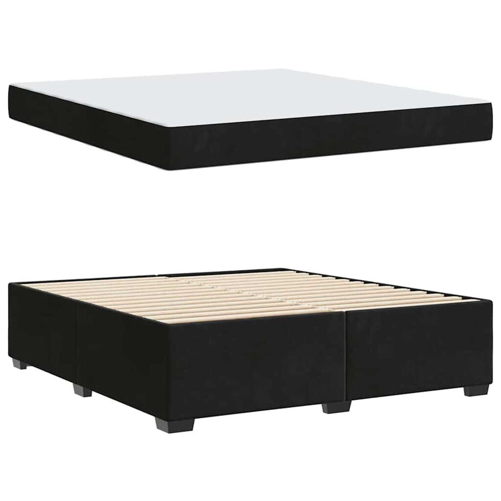 vidaXL Σκελετός Κρεβατιού Άλλο Μαύρο 180 x 200 cm Βελούδο