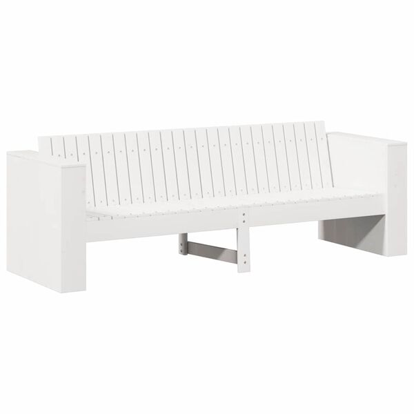 vidaXL Καναπές Κήπου Λευκό 185.5 x 60 x 62 εκ. Μασίφ ξύλο πεύκου