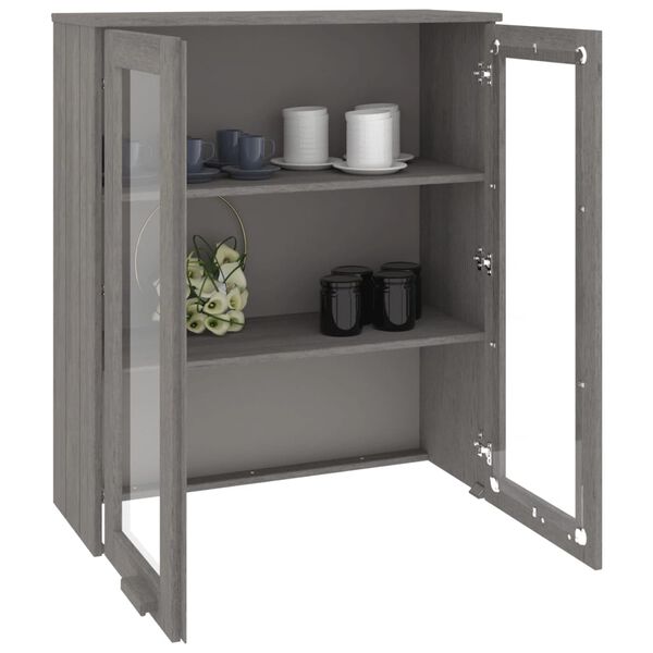 vidaXL Πάνω Μέρος Ντουλαπιού HAMAR Αν. Γκρι 85x35x100 εκ. Μασίφ Πεύκο