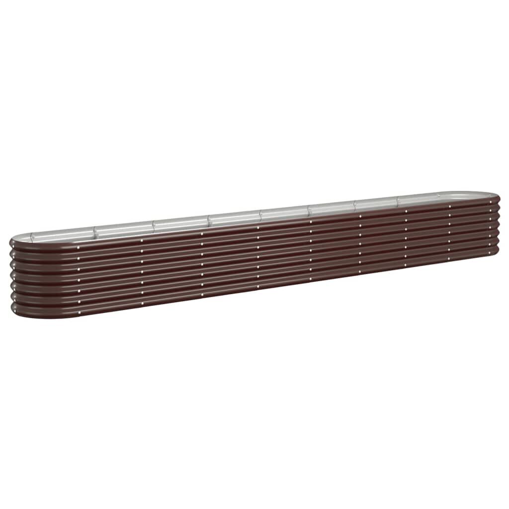 vidaXL Ζαρντινιέρα Καφέ 332x40x36 εκ. Ατσάλι με Ηλεκτρ. Βαφή Πούδρας