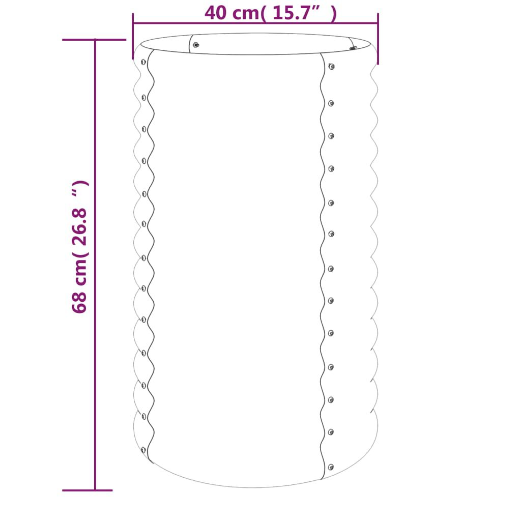 vidaXL Ζαρντινιέρα Ανθρακί 40x40x68 εκ Ατσάλι με Ηλεκτρ. Βαφή Πούδρας