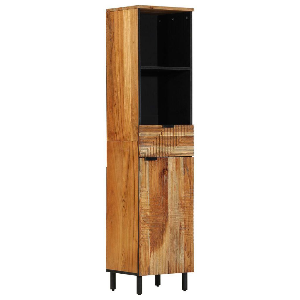 vidaXL Ντουλάπα Μπάνιου 38x33x160 εκ. Μασίφ Ξύλο Ακακίας