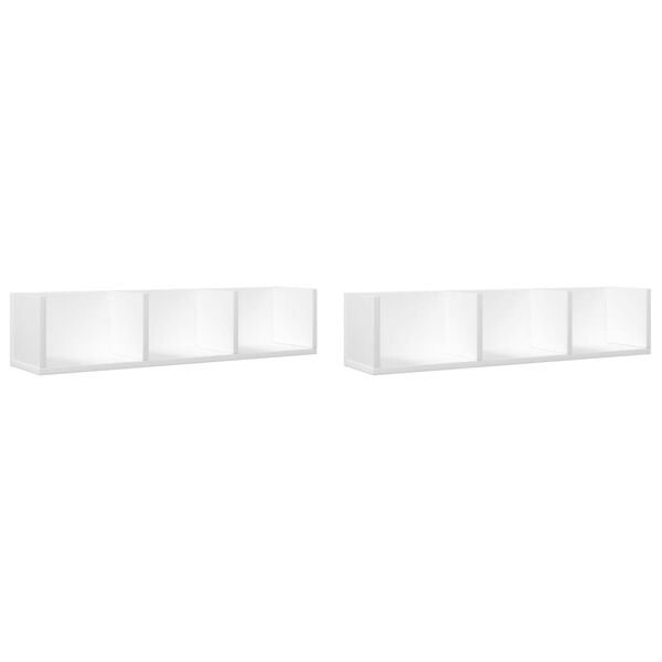 vidaXL Ντουλάπια Τοίχου 2 τεμ. Λευκά 75x18x16,5 εκ. Επεξεργασμένο Ξύλο