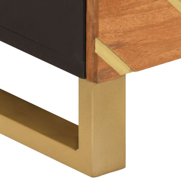 vidaXL Βοηθητικό Έπιπλο Καφέ/Μαύρο 40x33,5x75 εκ. Μασίφ Ξύλο Μάνγκο