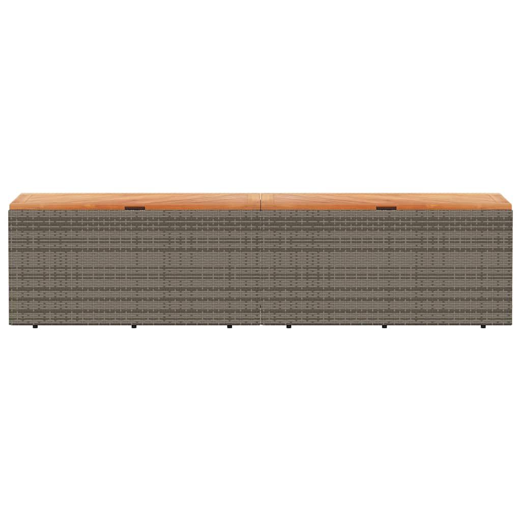 vidaXL Κουτί Αποθ. Κήπου Γκρι 220x50x54 εκ. Συνθ. Ρατάν/Μασίφ Ακακία