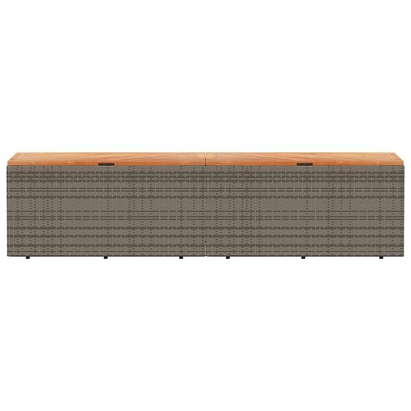 vidaXL Κουτί Αποθ. Κήπου Γκρι 220x50x54 εκ. Συνθ. Ρατάν/Μασίφ Ακακία