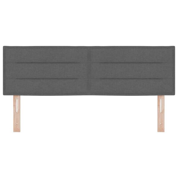 vidaXL LED κεφαλάρι με φώτα λωρίδας LED Σκούρο γκρι 160 cm ύφασμα