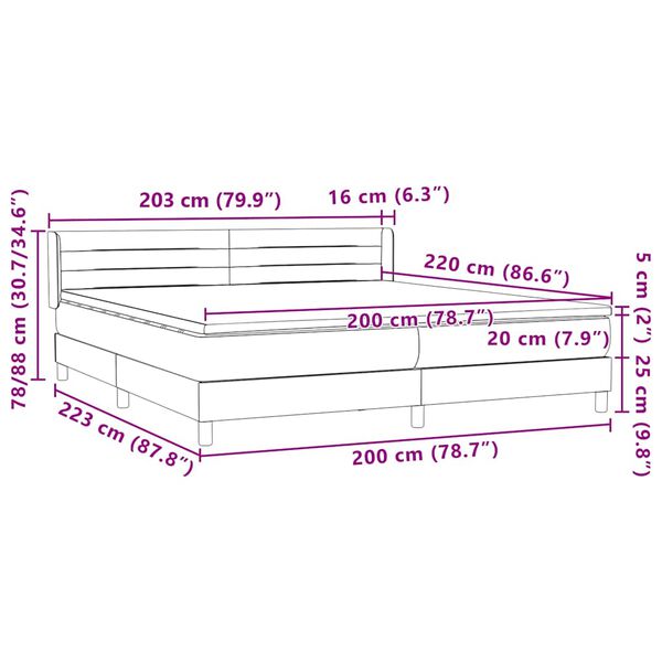 vidaXL Box Spring κρεβάτι με στρώμα ροζ 200x220 cm Βελούδινο
