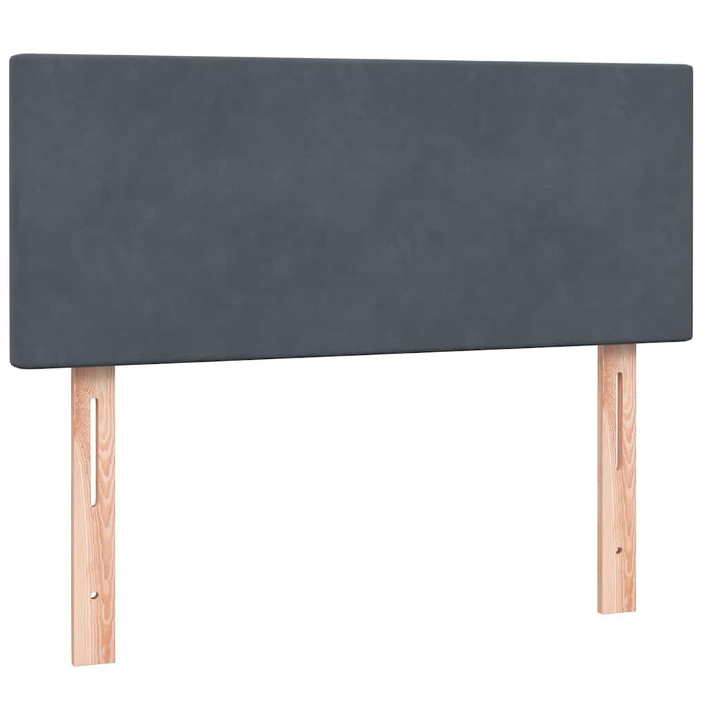 vidaXL Κρεβάτι Boxspring με Στρώμα Σκούρο Γκρι 120x210 εκ. Βελούδινο