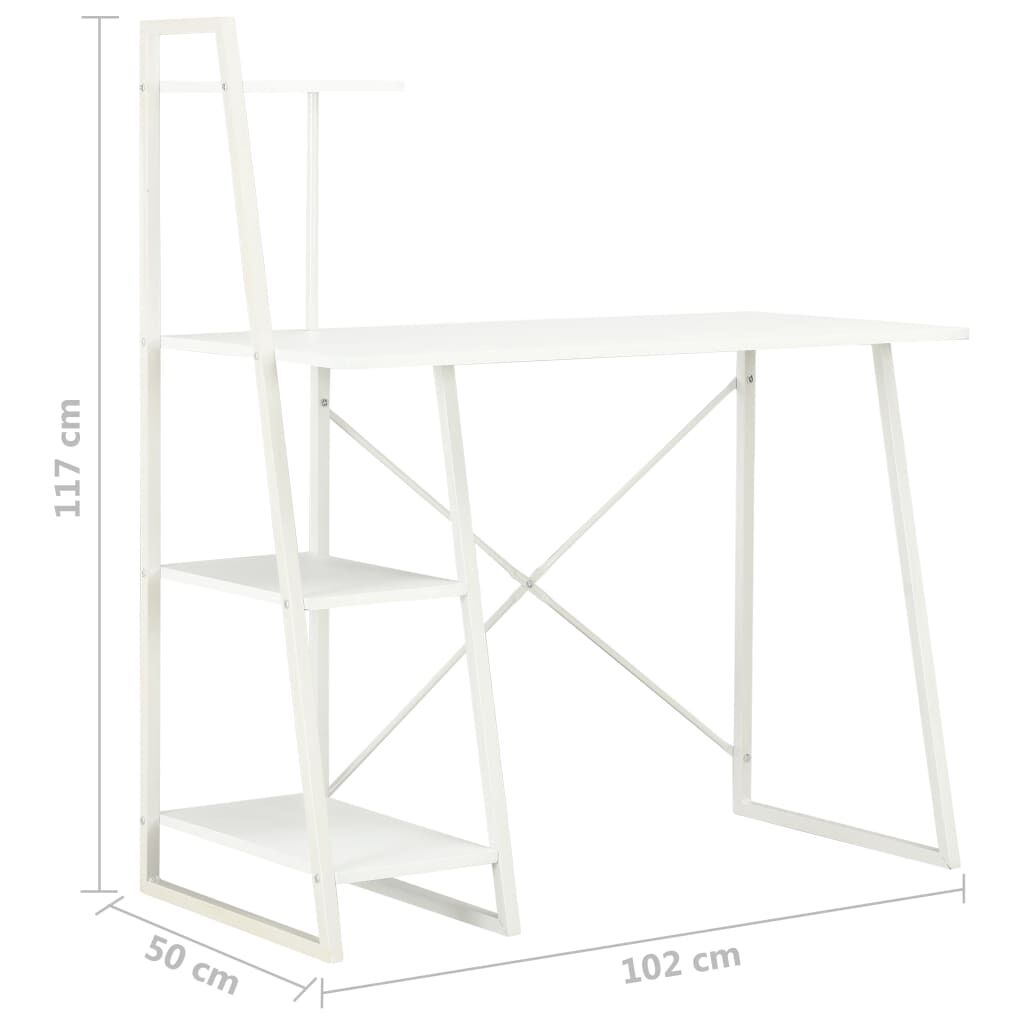 vidaXL Γραφείο με Ράφια Λευκό 102 x 50 x 117 εκ.