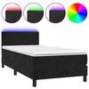 vidaXL &Kappa;&rho;&epsilon;&beta;ά&tau;&iota; Boxspring &mu;&epsilon; &Sigma;&tau;&rho;ώ&mu;&alpha; & LED &Mu;&alpha;ύ&rho;&omicron; 90x200 &epsilon;&kappa;. &Beta;&epsilon;&lambda;&omicron;ύ&delta;&iota;&nu;&omicron;