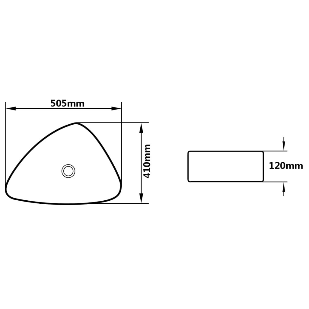 vidaXL Νιπτήρας Τριγωνικός Μαύρος 50,5 x 41 x 12 εκ. Κεραμικός