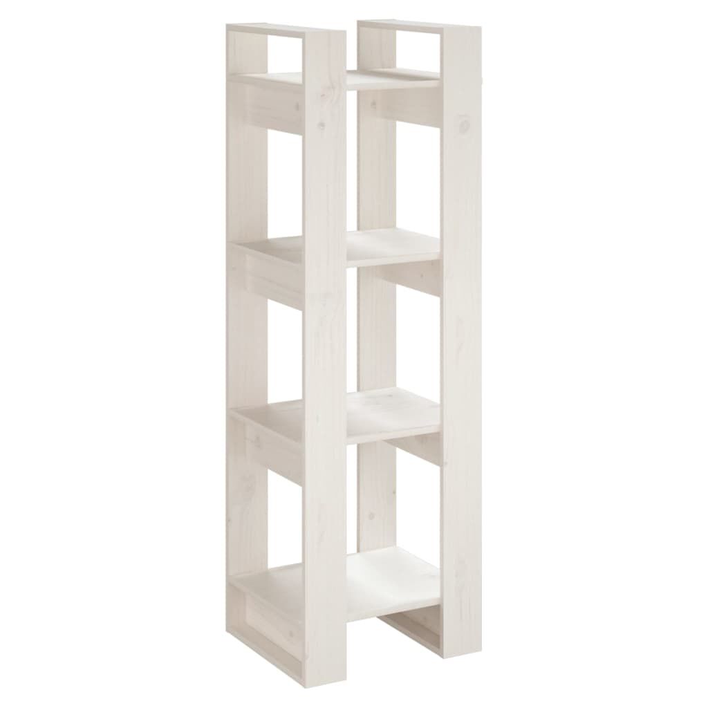 vidaXL Βιβλιοθήκη/Διαχωριστικό Χώρου Λευκό 41x35x125 εκ. Μασίφ Πεύκο