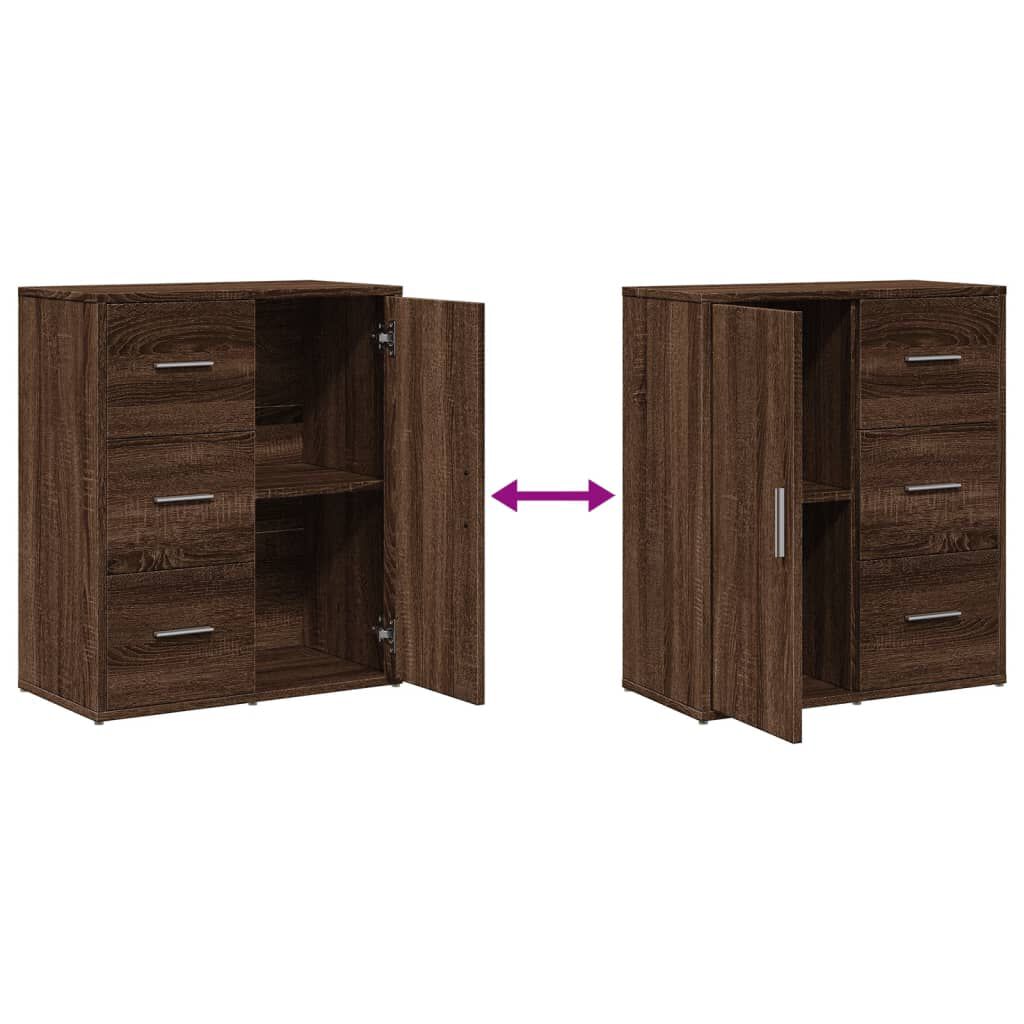 vidaXL Βοηθητικά Ντουλάπια 2 τεμ. Καφέ Δρυς 60x31x70εκ. Επεξεργ. Ξύλο