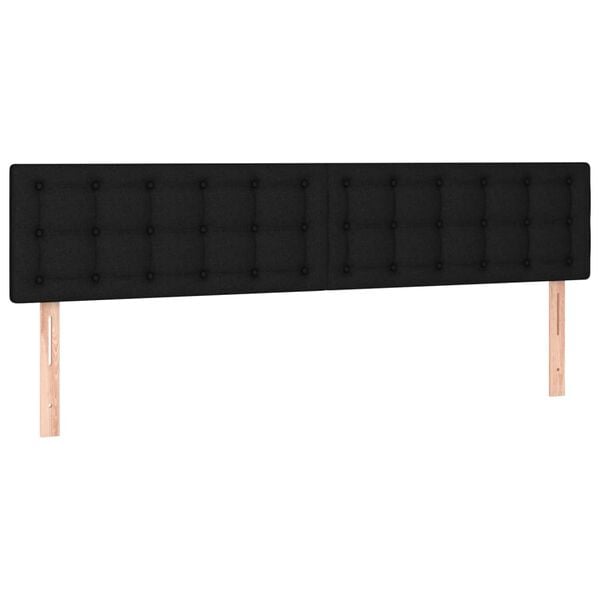 vidaXL Κεφαλάρια Κρεβατιού 2 τεμ. Μαύρα 80 x 5 x 78/88 εκ. Υφασμάτινο