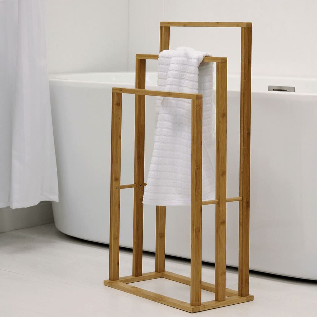 Bathroom Solutions Κρεμάστρα για Πετσέτες με 3 Mπάρες από Μπαμπού