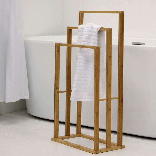Bathroom Solutions Κρεμάστρα για Πετσέτες με 3 Mπάρες από Μπαμπού