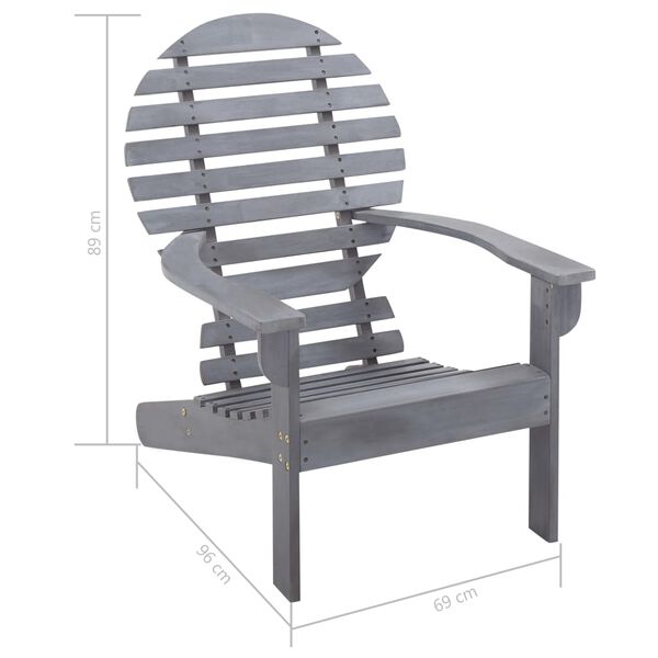 vidaXL Καρέκλα Adirondack Γκρι από Μασίφ Ξύλο Ακακίας
