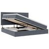 vidaXL Κρεβάτι με αποθηκευτικό χώρο και LED Σκούρο Γκρι 200 x 200 cm
