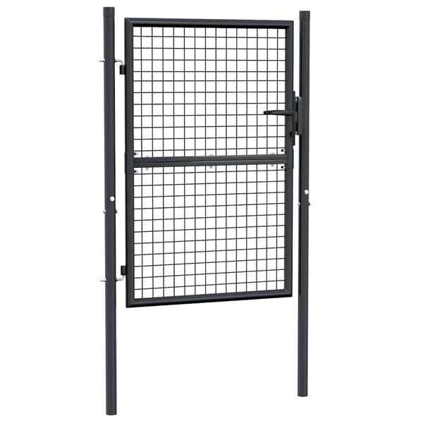 vidaXL Πόρτα Κήπου με Πλέγμα Γκρι 100x125 εκ. από Γαλβανισμένο Ατσάλι