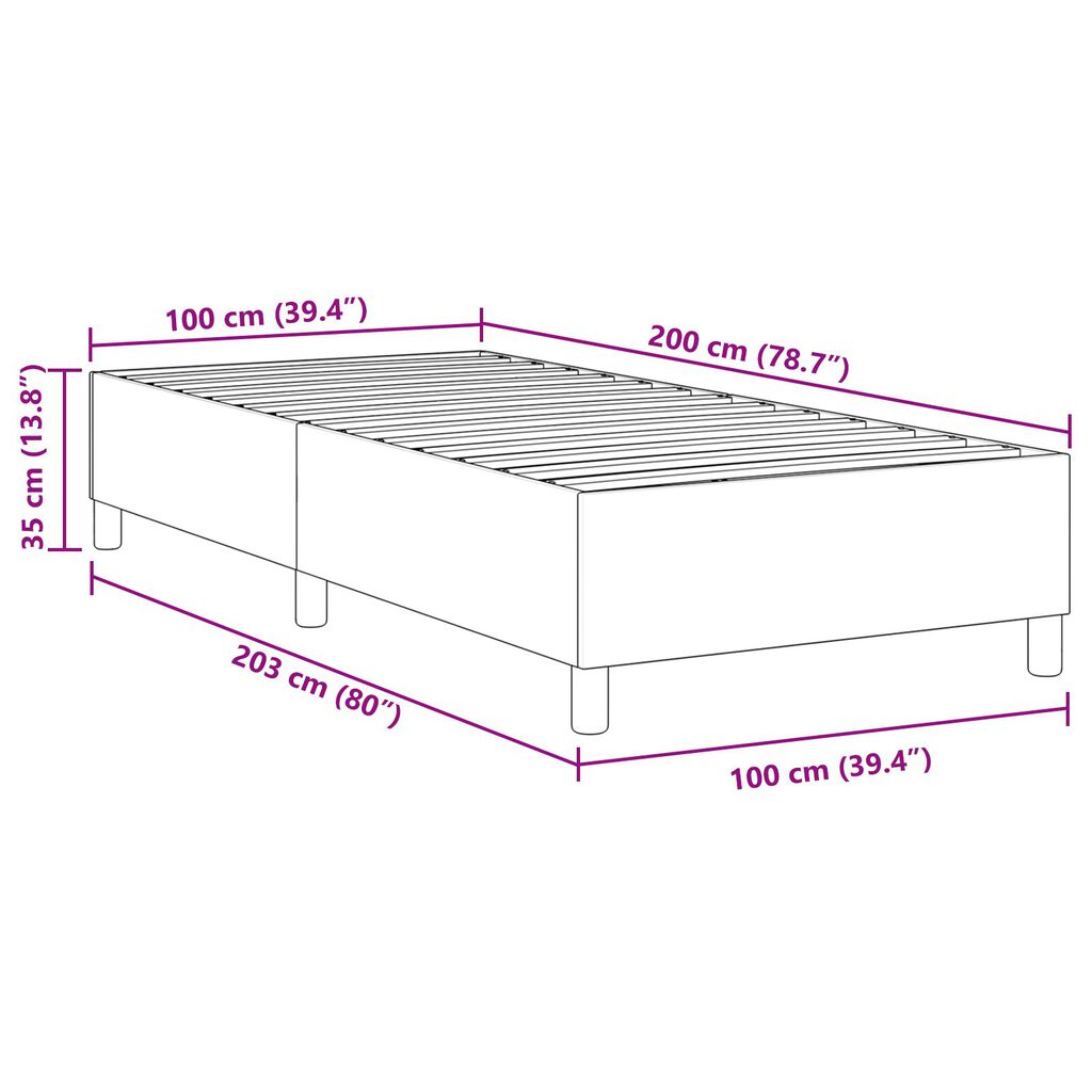 vidaXL Κρεβάτι με Σπαστό Σκελετό Σκούρο Γκρι 100x200 εκ από Σατέν Ύφασμα