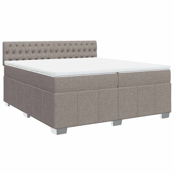 vidaXL &Kappa;&rho;&epsilon;&beta;ά&tau;&iota; Boxspring &mu;&epsilon; &Sigma;&tau;&rho;ώ&mu;&alpha; Taupe 200x200 &epsilon;&kappa;. &Upsilon;&phi;&alpha;&sigma;&mu;ά&tau;&iota;&nu;&omicron;