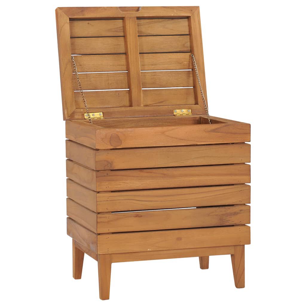 vidaXL Καλάθι Απλύτων 40 x 30 x 45 εκ. από Μασίφ Ξύλο Teak