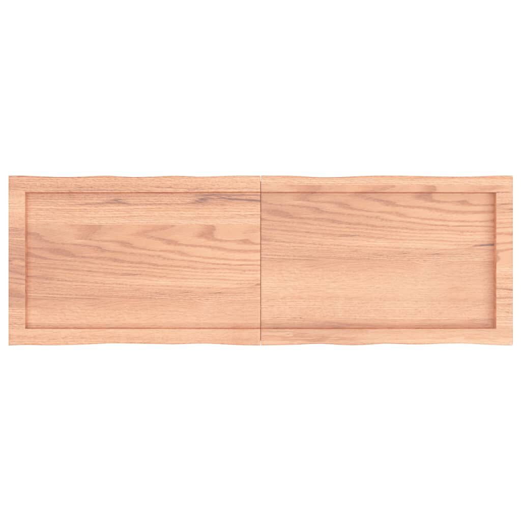 vidaXL Επιφ Τραπεζιού Αν Καφέ 120x40x(2-4)εκ.Ακατέργ. Μασίφ Ξύλο Δρυός