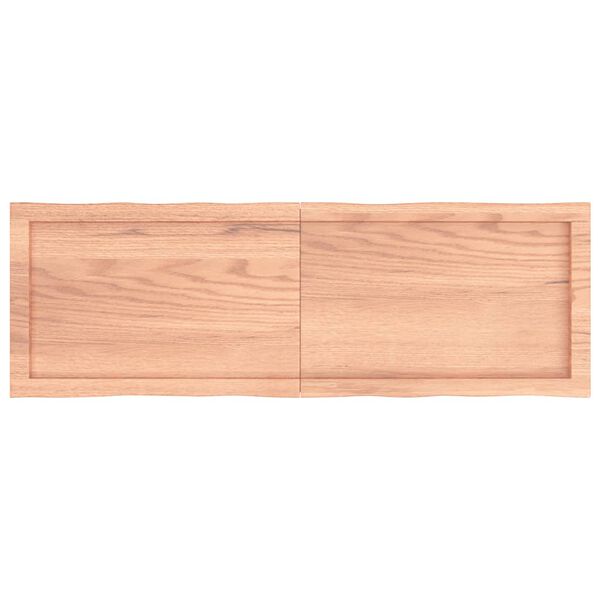 vidaXL Επιφ Τραπεζιού Αν Καφέ 120x40x(2-4)εκ.Ακατέργ. Μασίφ Ξύλο Δρυός