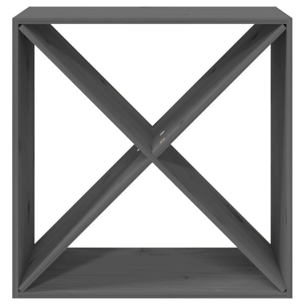 vidaXL Κάβα Κρασιών Γκρι 62 x 25 x 62 εκ. από Μασίφ Ξύλο Πεύκου