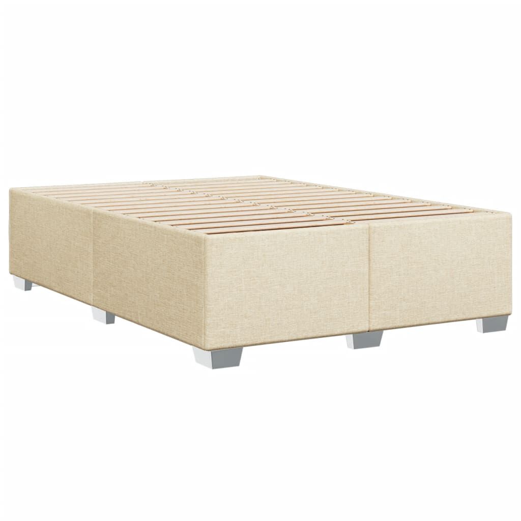 vidaXL Κρεβάτι Boxspring με Στρώμα Κρεμ 160x200 εκ. Υφασμάτινο
