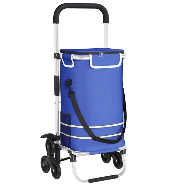 vidaXL Καρότσι Αγορών Μπλε 47 x 39 x 100.5 εκ. Ύφασμα Oxford