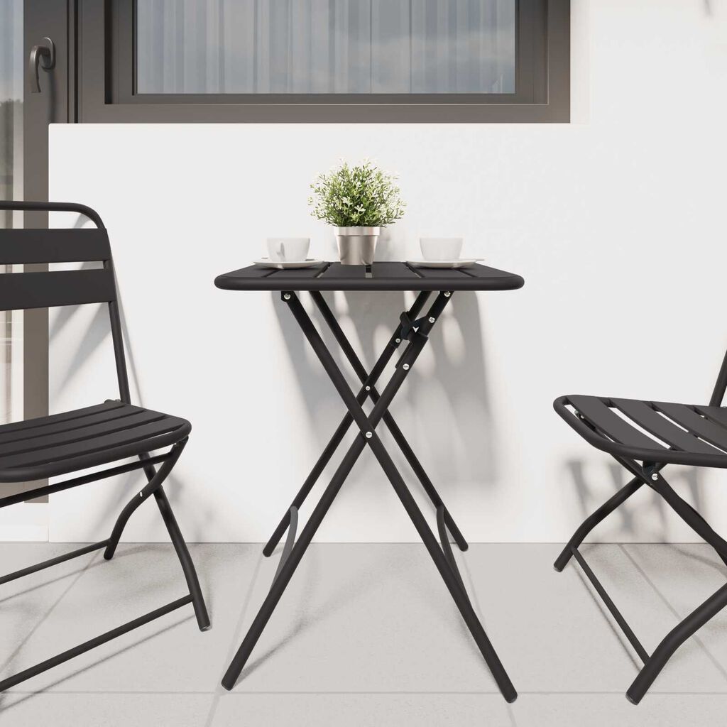 vidaXL Πτυσσόμενο Τραπέζι Κήπου - Ανθρακί - 55x55x73 εκ. - Ατσάλι