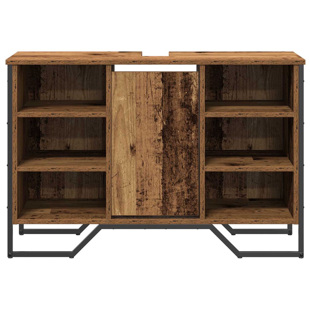 vidaXL ντουλάπι νιπτήρα Παλιό ξύλο 91x35x60 cm Από στερεό ξύλο