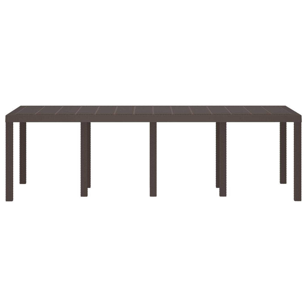 vidaXL Τραπέζι Κήπου Καφέ 250x100x73 cm Πολυ Ράτταν