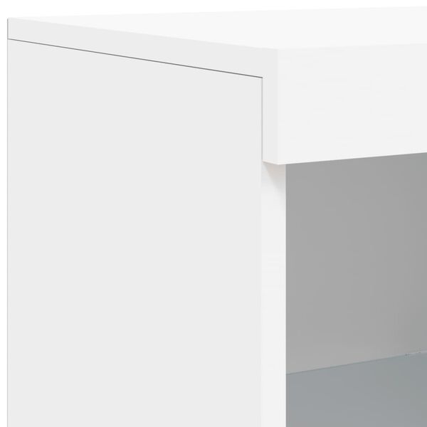 vidaXL Μπουφέδες με Φώτα LED 3 τεμ. Λευκοί από Επεξεργασμένο Ξύλο