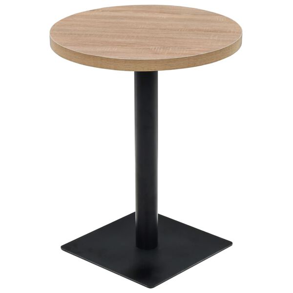 vidaXL Τραπέζι Bistro Στρογγυλό Χρώμα Δρυός 60 x 75 εκ. MDF / Ατσάλι