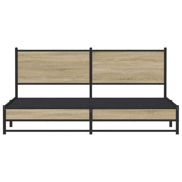 vidaXL Σκελετός Κρεβ. Χωρίς Στρώμα Sonoma Δρυς 160x200 εκ. Μεταλλικό