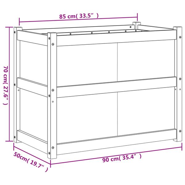 vidaXL Ζαρντινιέρα 90 x 50 x 70 εκ. από Εμποτισμένο Ξύλο Πεύκου
