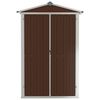 vidaXL Αποθήκη Κήπου Καφέ 116x45x175 εκ. από Γαλβανισμένο Ατσάλι