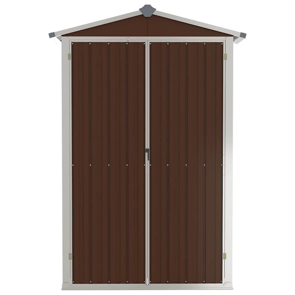 vidaXL Αποθήκη Κήπου Καφέ 116x45x175 εκ. από Γαλβανισμένο Ατσάλι