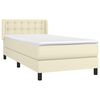 vidaXL Κρεβάτι Boxspring με Στρώμα Κρεμ 100x200εκ. από Συνθετικό Δέρμα