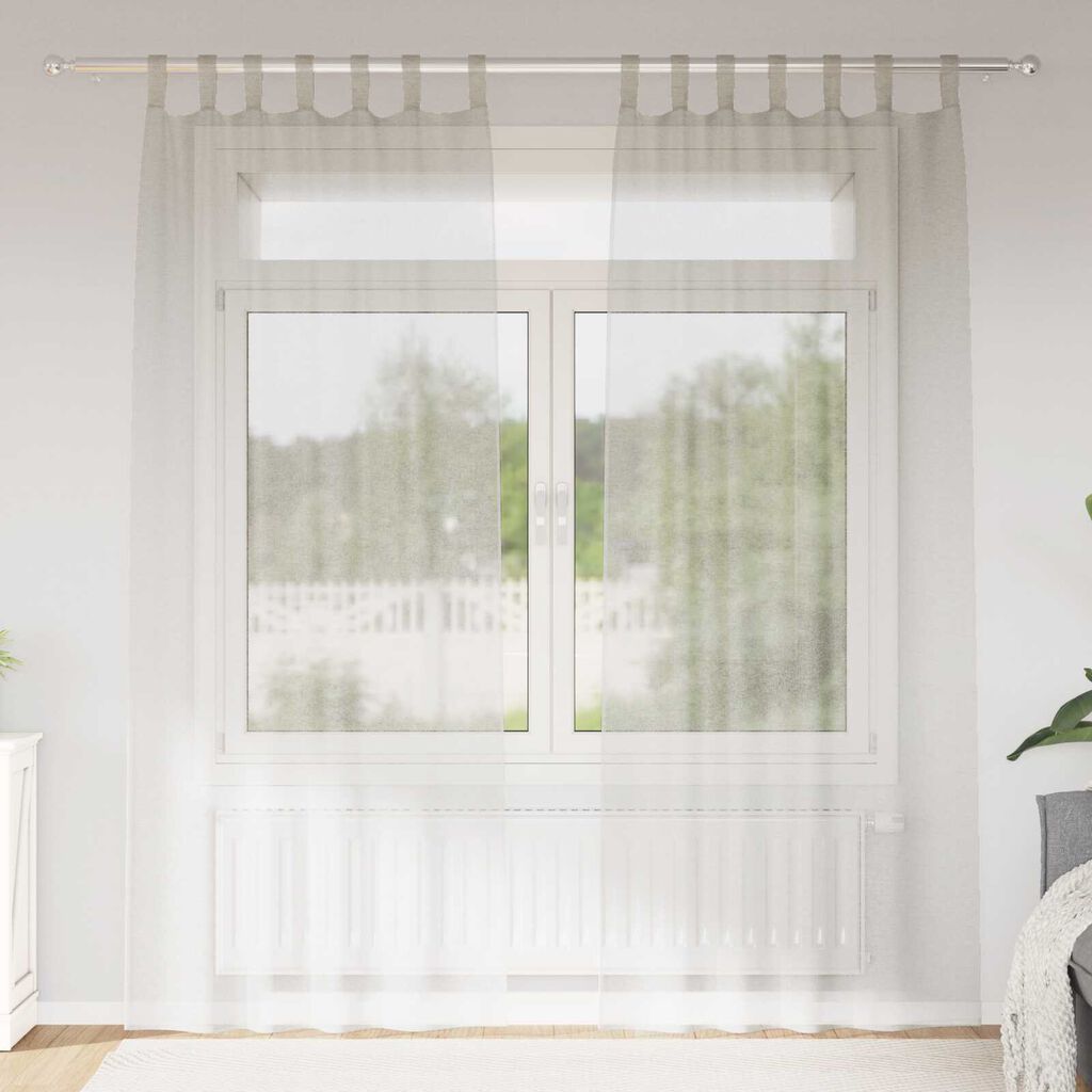 vidaXL Κουρτίνες με κουρτίνες 2 pcs Κρεμ 140 x 245 εκ. Πολυεστέρας