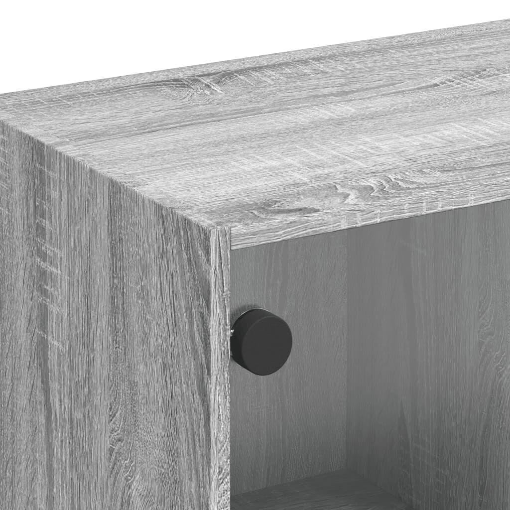 vidaXL Έπιπλο Τηλεόρασης Sonoma Γκρι 102x37x42 εκ. με Γυάλινες Πόρτες