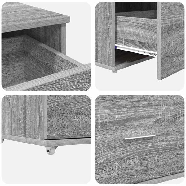 vidaXL Γραφείο Γκρι sonoma 131.5 x 50 x 106.5 εκ. Επεξεργασμένο ξύλο