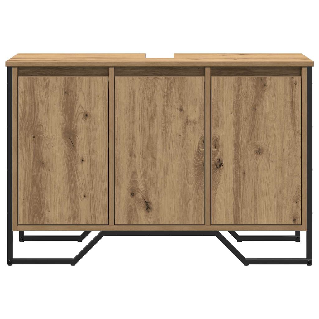 vidaXL ντουλάπι νιπτήρα μασίφ δρυός 91x35x60 εκ επεξεργασμένο ξύλο