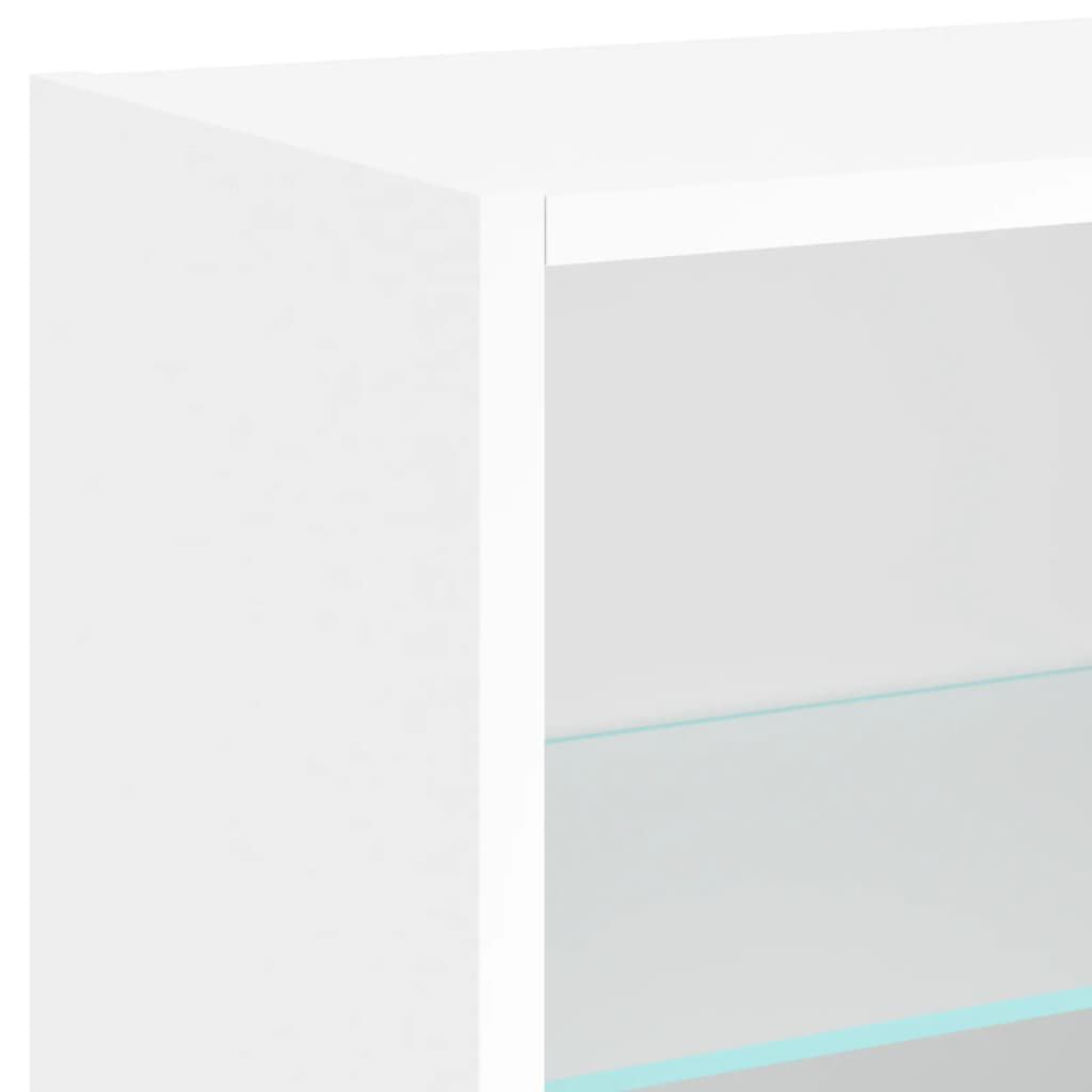 vidaXL Κομοδίνα Επιτοίχια με Φώτα LED 2 Τεμ. Λευκά