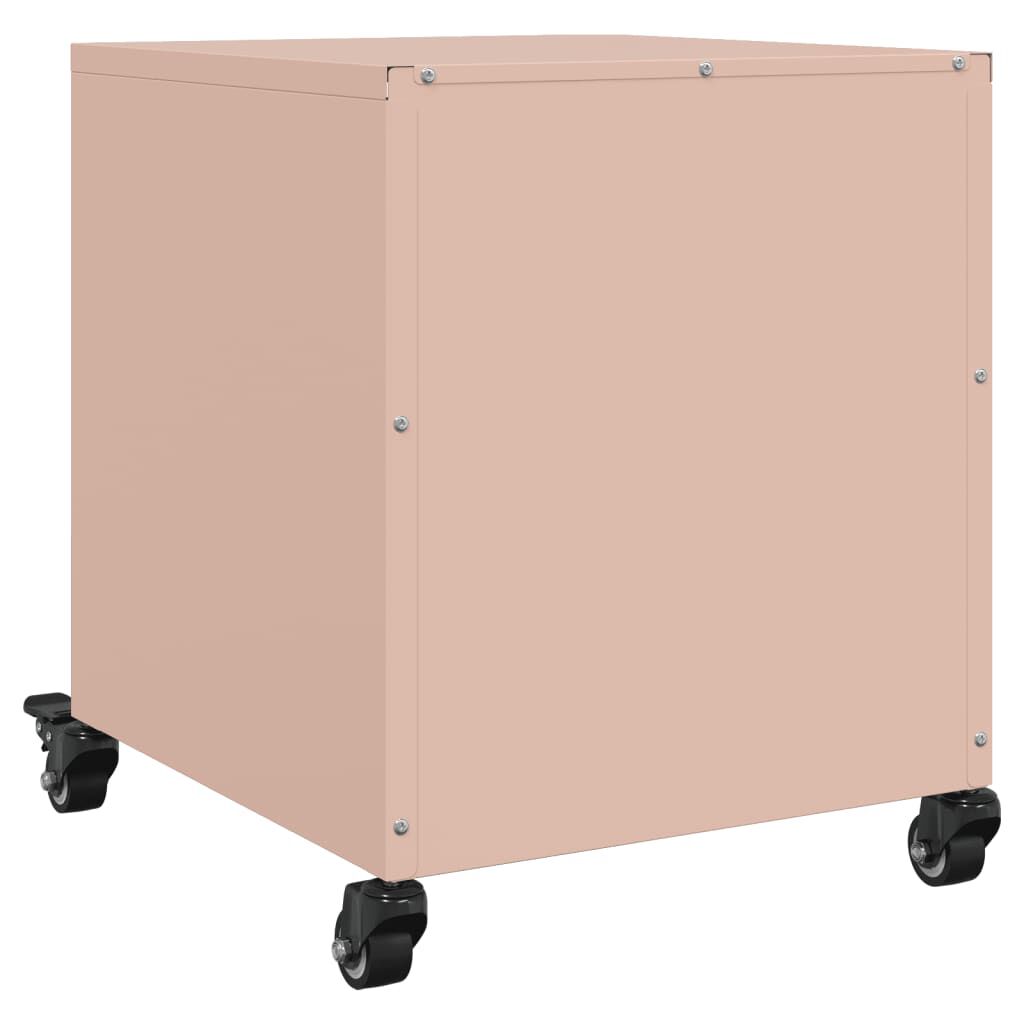 vidaXL Κομοδίνα 2 τεμ. Ροζ 36x39x43,5 εκ. από Χάλυβα