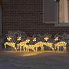 vidaXL LED Ρούντερ 6 pcs Χρυσό ύφασμα