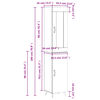 vidaXL Ντουλάπι Γυαλ. Λευκό 34,5 x 34 x 180 εκ. από Επεξεργασμένο Ξύλο